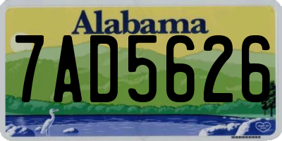 AL license plate 7AD5626