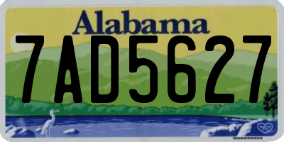 AL license plate 7AD5627