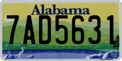 AL license plate 7AD5631