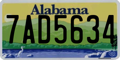 AL license plate 7AD5634
