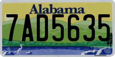 AL license plate 7AD5635