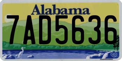 AL license plate 7AD5636