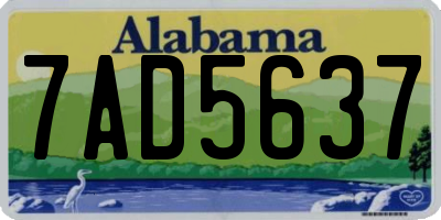 AL license plate 7AD5637