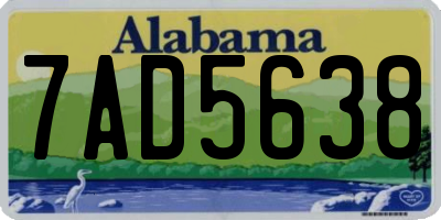 AL license plate 7AD5638