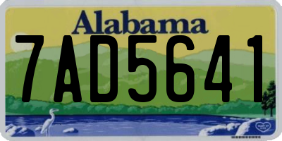 AL license plate 7AD5641