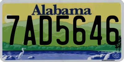 AL license plate 7AD5646