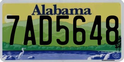 AL license plate 7AD5648