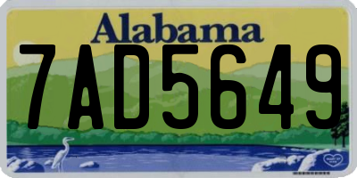 AL license plate 7AD5649