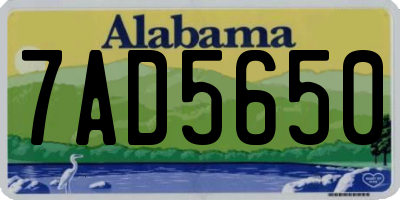 AL license plate 7AD5650