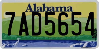 AL license plate 7AD5654