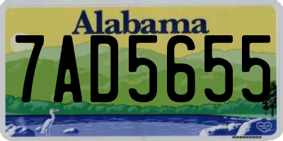 AL license plate 7AD5655