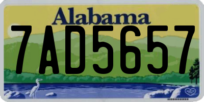 AL license plate 7AD5657