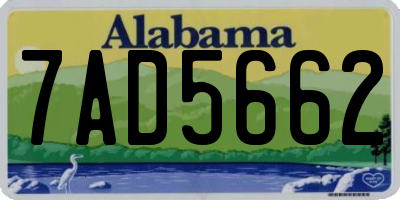 AL license plate 7AD5662