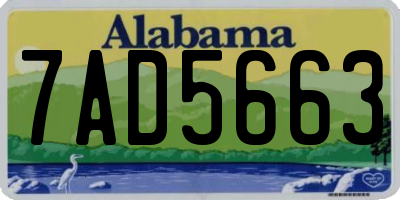 AL license plate 7AD5663