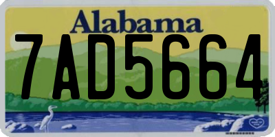 AL license plate 7AD5664
