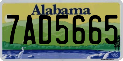 AL license plate 7AD5665