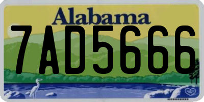 AL license plate 7AD5666
