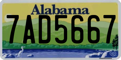 AL license plate 7AD5667