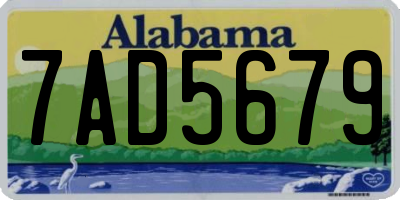 AL license plate 7AD5679