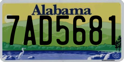 AL license plate 7AD5681