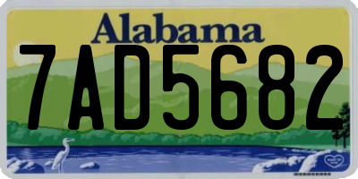 AL license plate 7AD5682