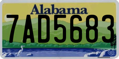 AL license plate 7AD5683