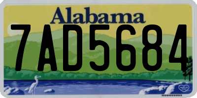 AL license plate 7AD5684