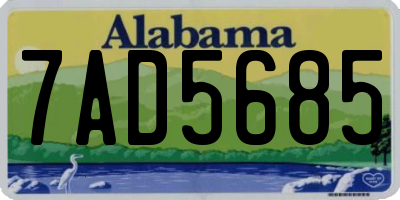 AL license plate 7AD5685