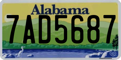 AL license plate 7AD5687