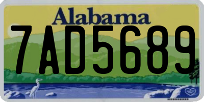 AL license plate 7AD5689