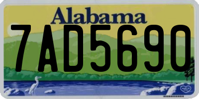 AL license plate 7AD5690