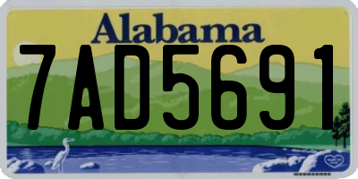 AL license plate 7AD5691