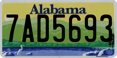 AL license plate 7AD5693