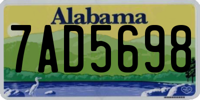 AL license plate 7AD5698