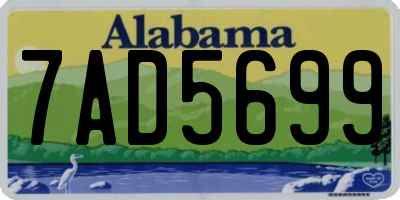 AL license plate 7AD5699