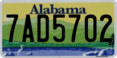 AL license plate 7AD5702