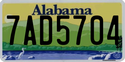 AL license plate 7AD5704