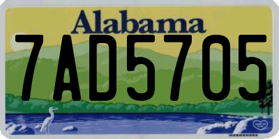 AL license plate 7AD5705
