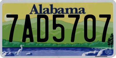 AL license plate 7AD5707