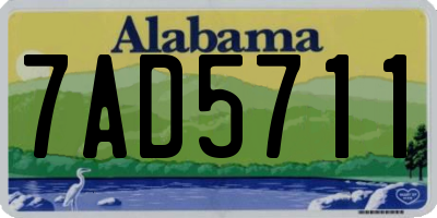 AL license plate 7AD5711