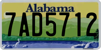 AL license plate 7AD5712