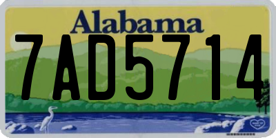 AL license plate 7AD5714