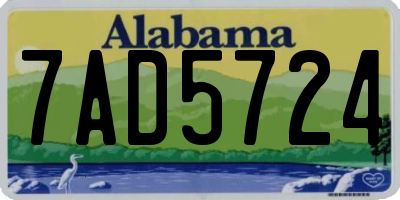 AL license plate 7AD5724