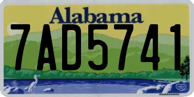 AL license plate 7AD5741