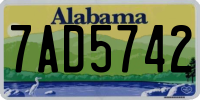 AL license plate 7AD5742