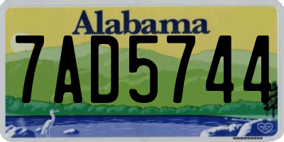 AL license plate 7AD5744