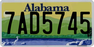 AL license plate 7AD5745