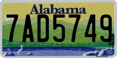 AL license plate 7AD5749