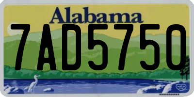 AL license plate 7AD5750
