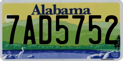 AL license plate 7AD5752
